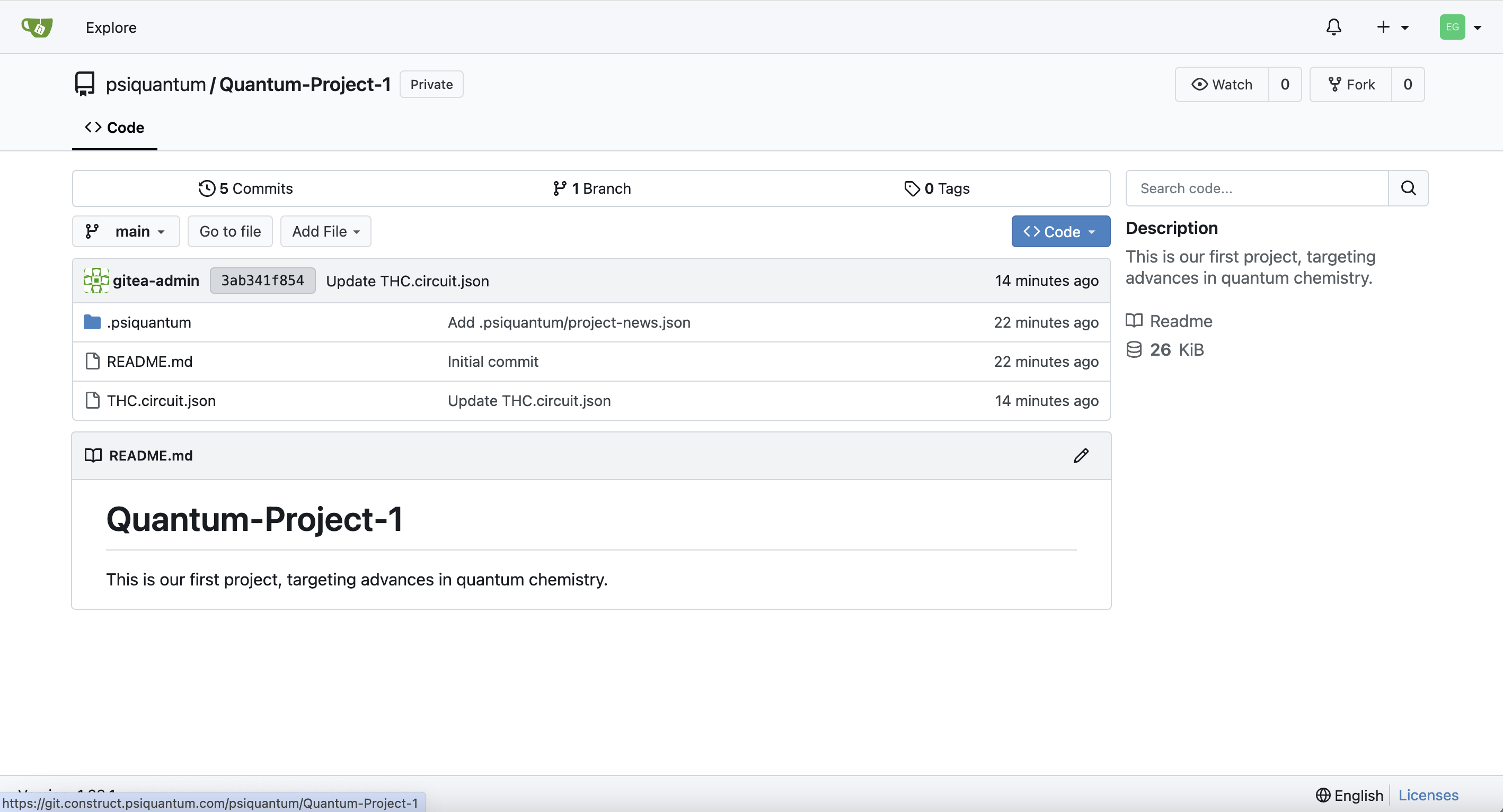 Git repository interface