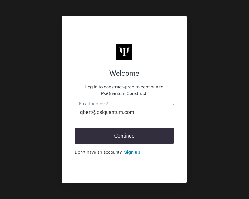 Construct login screen