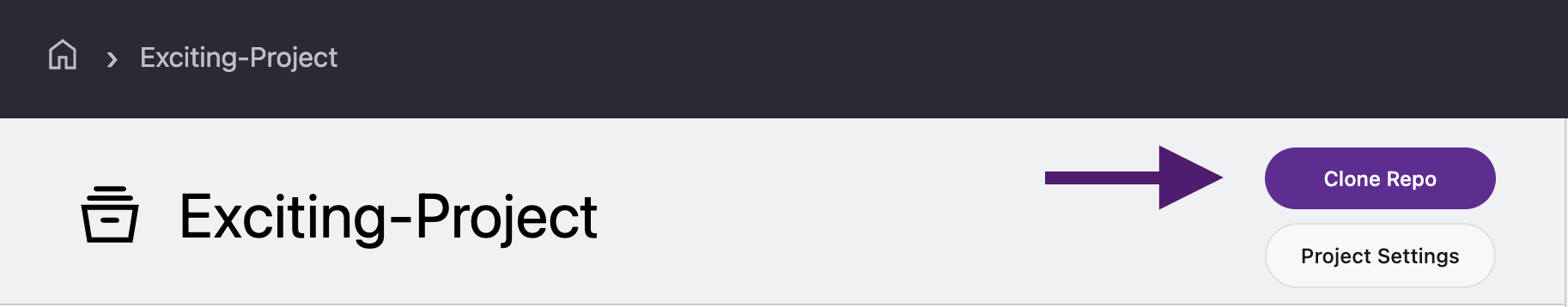 Project clone button