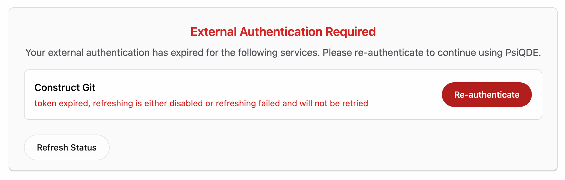 External Authentication Failed