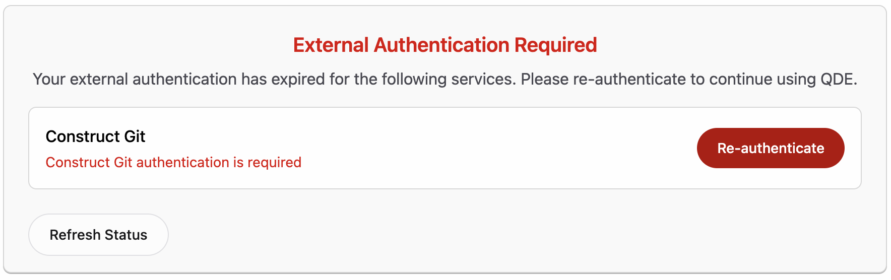 External Authentication Required